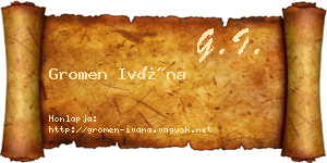 Gromen Ivána névjegykártya
